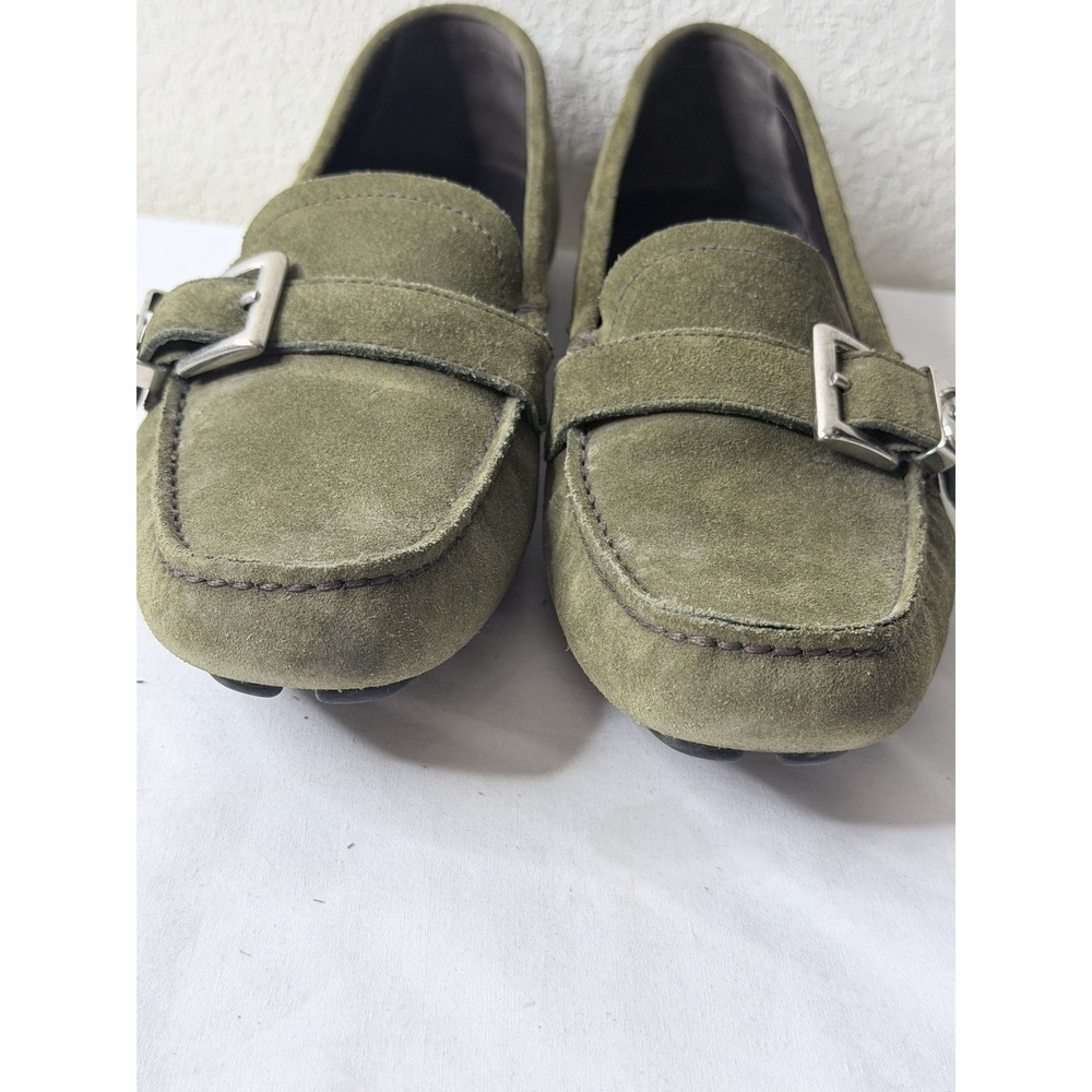 Prada Suede Driving Loafers Moccasins Shoes US 9/EU 39.5 Olive Green Old Money - Picture 15 of 16